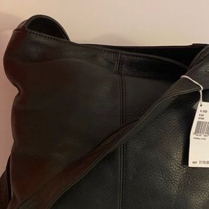 Black leather shoulder bag